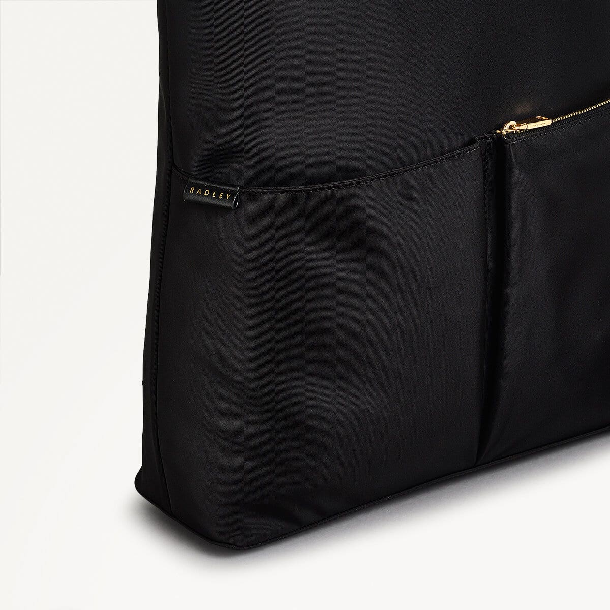 Montague Lane Fabric Medium Ziptop Backpack in Black - 110401