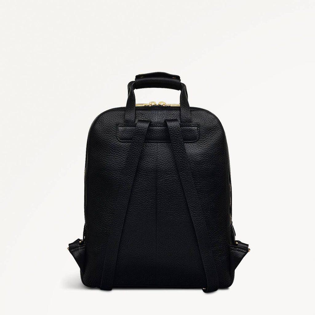 Dukes Place Leather Medium Zip Around Backpack in Black - 110420