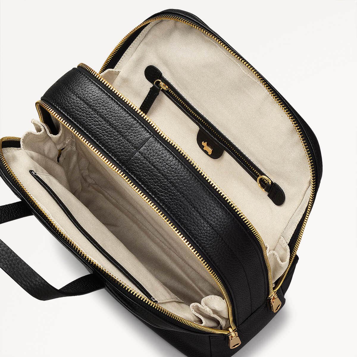 Dukes Place Leather Medium Zip Around Backpack in Black - 110420