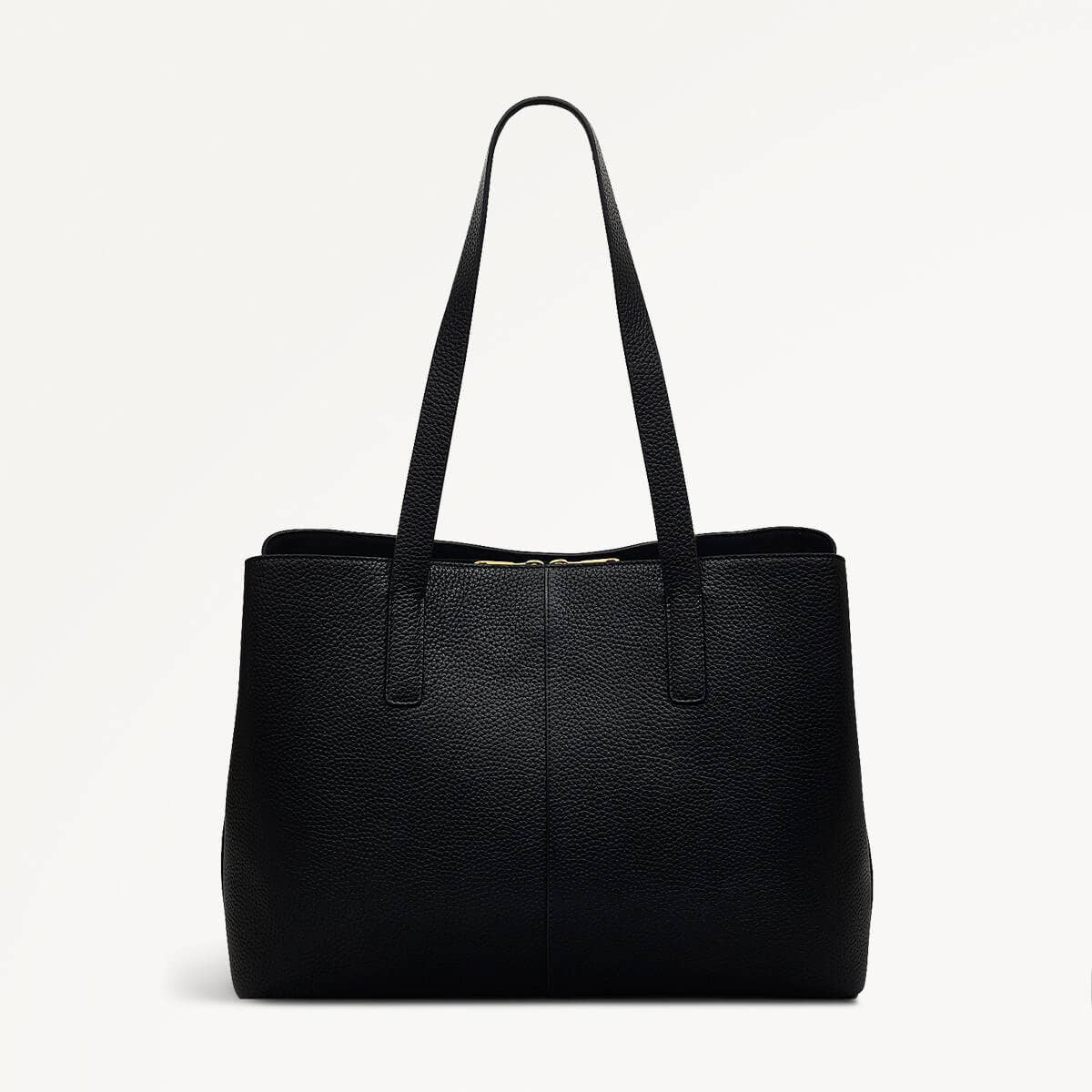 Dukes Place Leather Large Ziptop Workbag Bag in Black - 110421