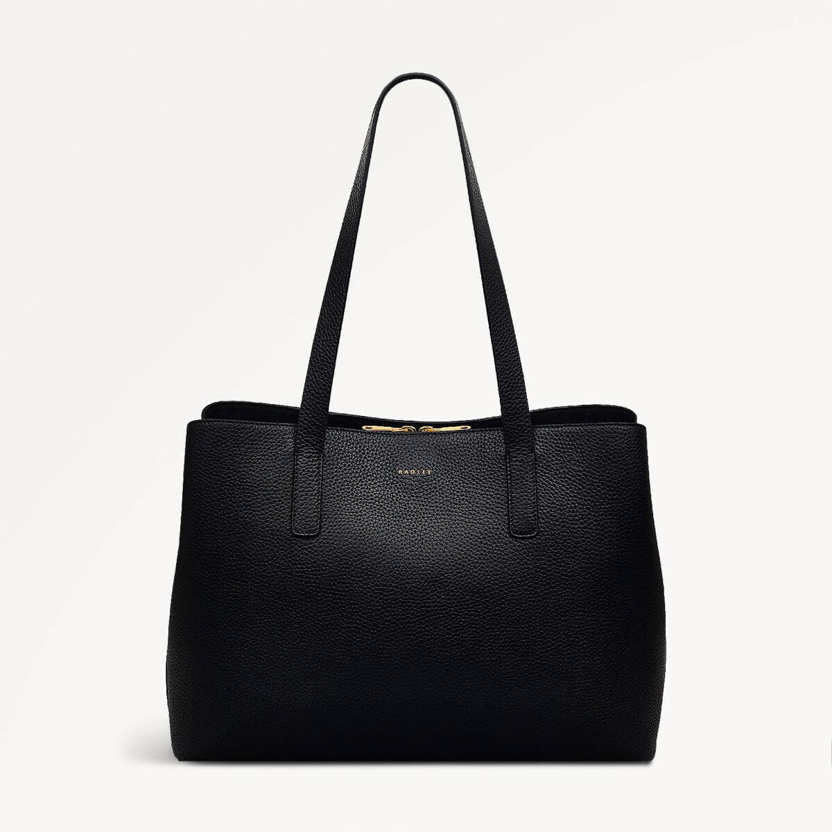 Dukes Place Leather Large Ziptop Workbag Bag in Black - 110421