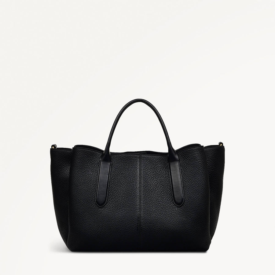 Hillgate Place Leather Medium Grab Bag in Black - 110426
