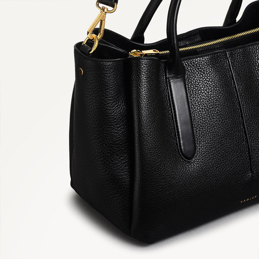 Hillgate Place Leather Medium Grab Bag in Black - 110426