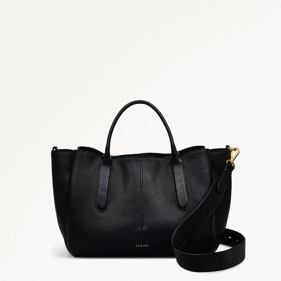Hillgate Place Leather Medium Grab Bag in Black - 110426