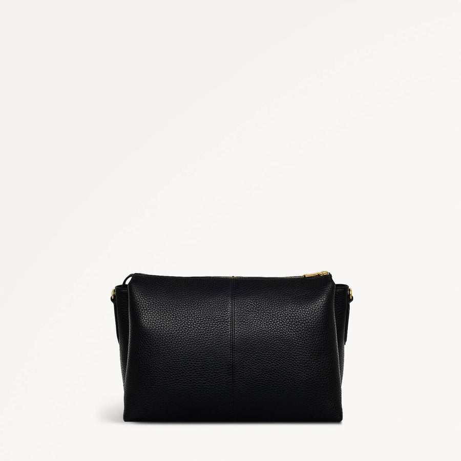 Hillgate Place Leather Medium Ziptop Crossbody Bag in Black - 110427