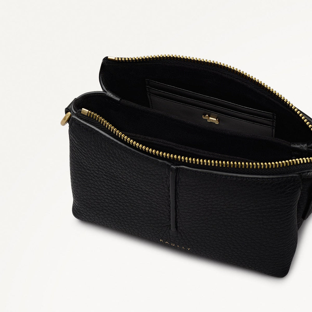 Hillgate Place Leather Small Ziptop Crossbody Bag in Black - 110428