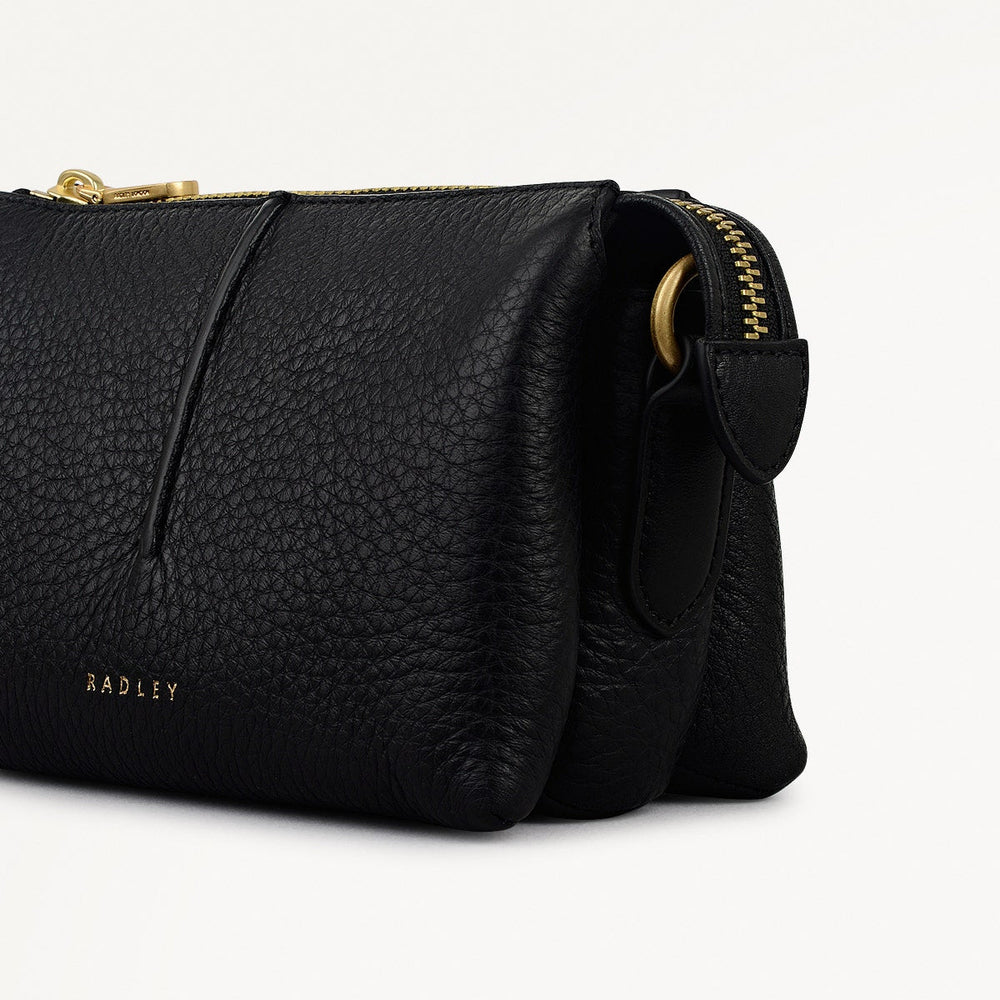 Hillgate Place Leather Small Ziptop Crossbody Bag in Black - 110428