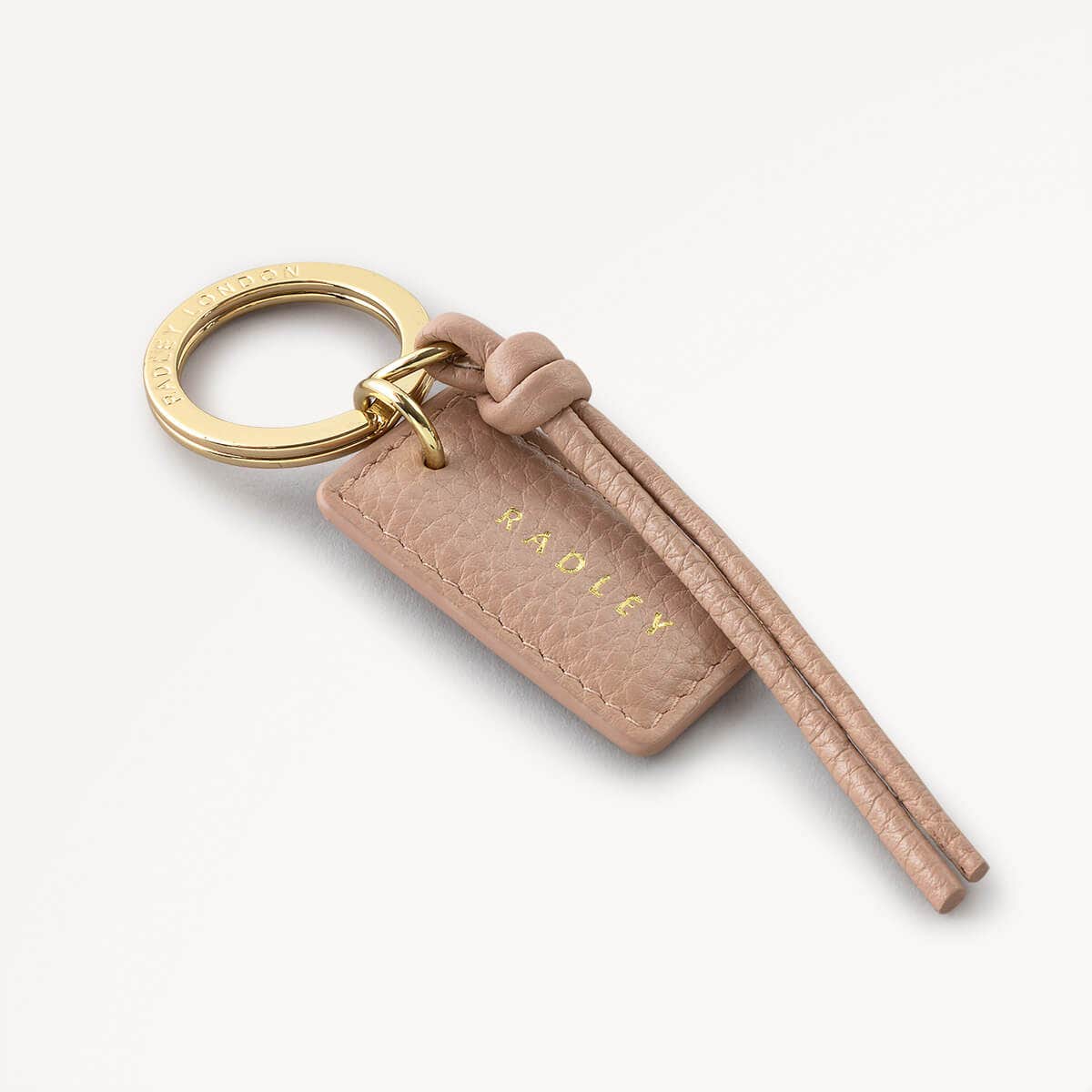 Alpha Road Leather Leather Keyring in Silt - 110436