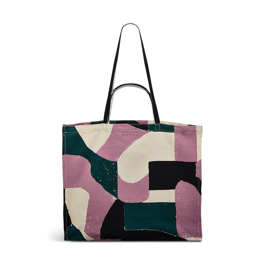 Gallery Road Fabric Large Open Top Tote in Shy Pink - 110454