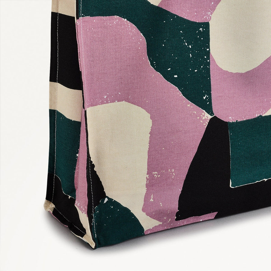 Gallery Road Fabric Large Open Top Tote in Shy Pink - 110454