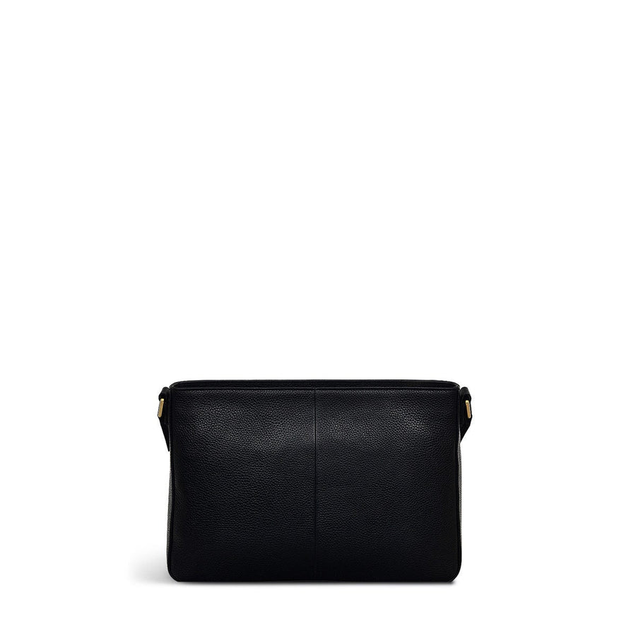 Selby Crescent Leather Small Ziptop Shoulder Bag in Black - 110469