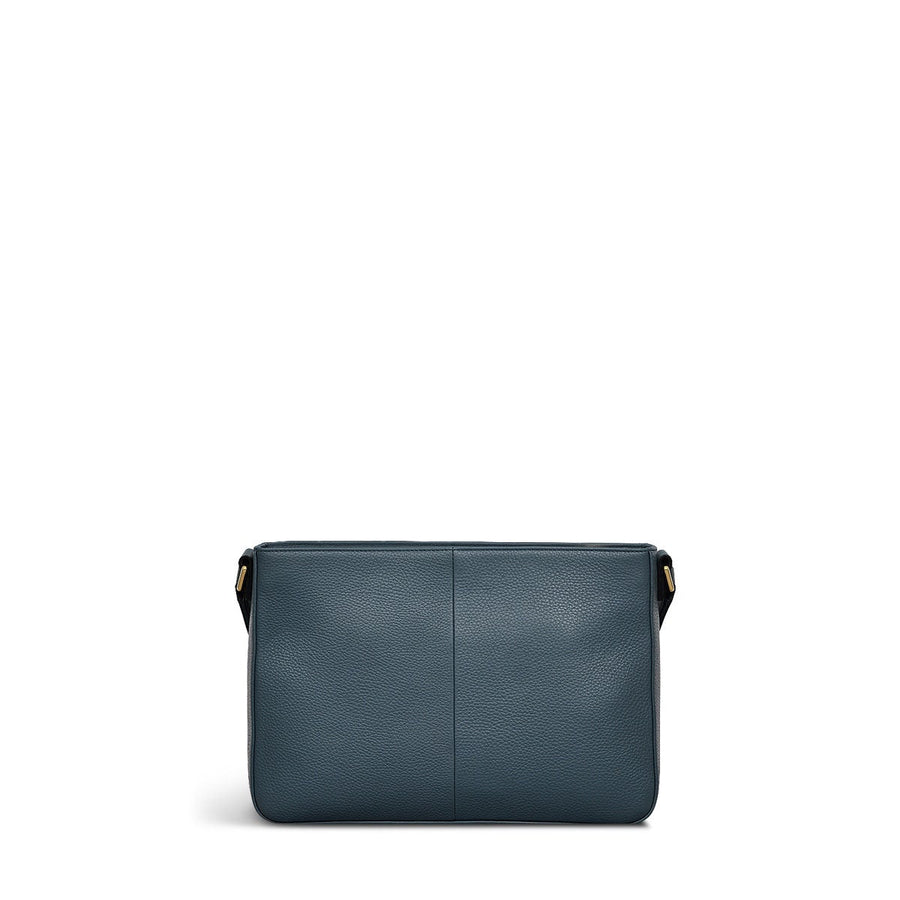 Selby Crescent Leather Medium Ziptop Shoulder Bag in Uniform - 110470