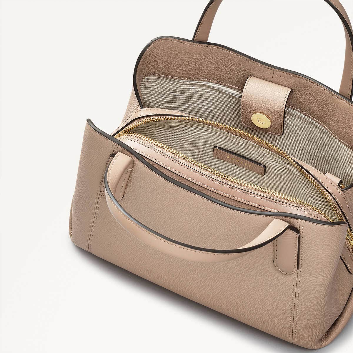 Provence Avenue Leather Small Zip Around Grab Bag in Silt - 110478