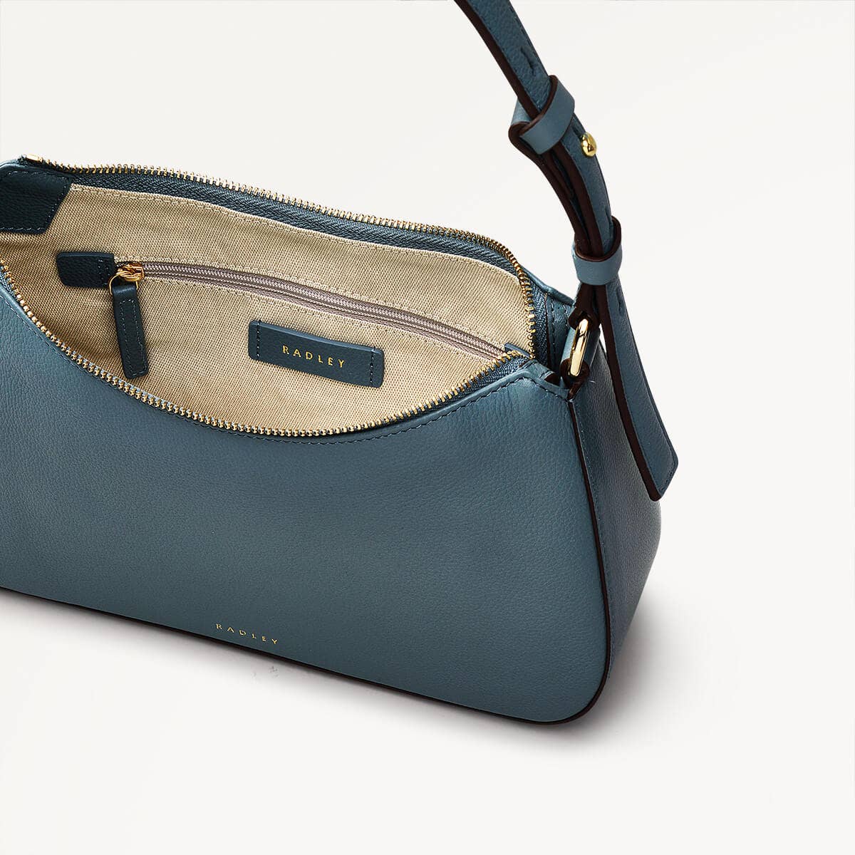 Embankment Way Leather Small Ziptop Shoulder Bag in Uniform - 110483