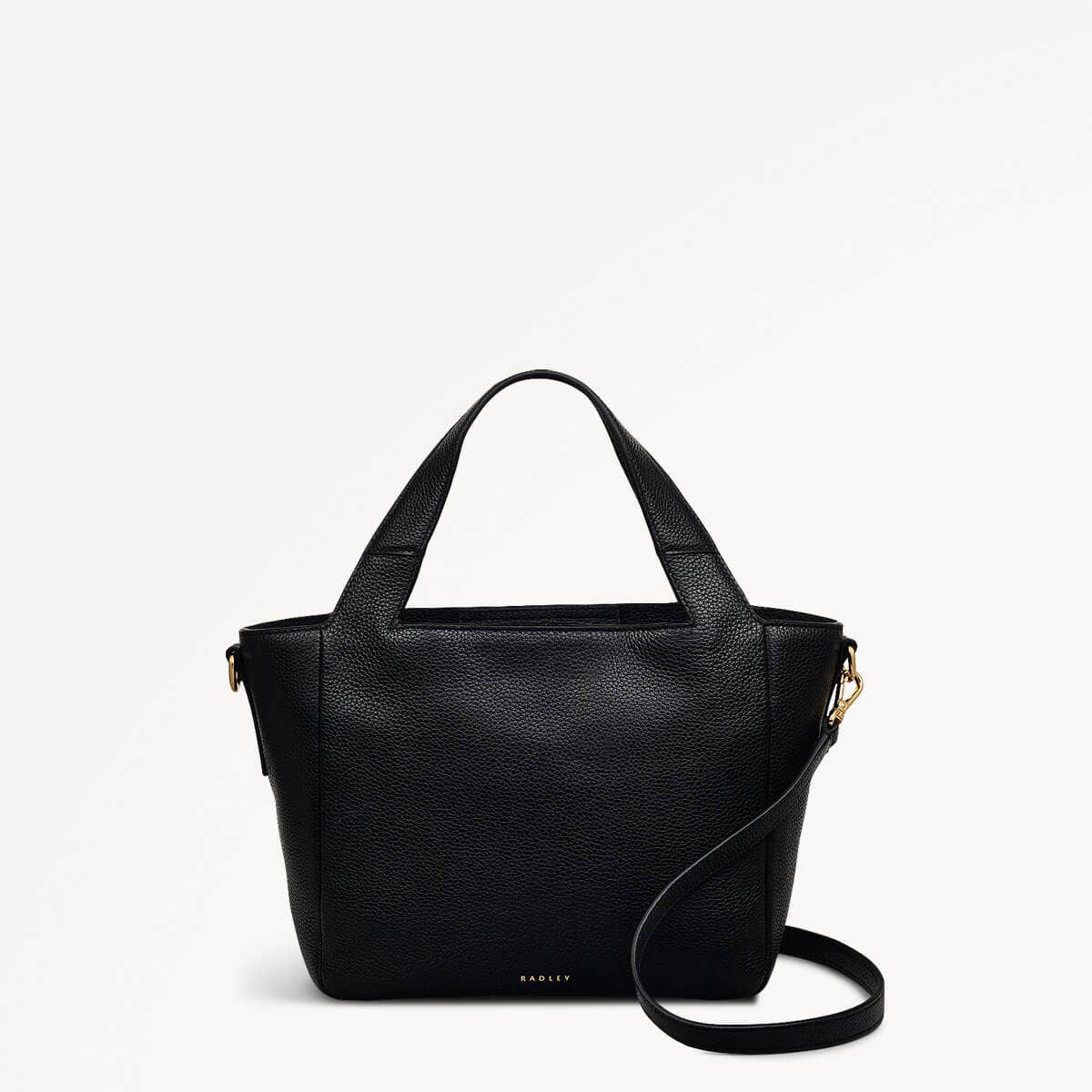 Alpha Road Leather Medium Open Top Grab Bag in Black - 110488