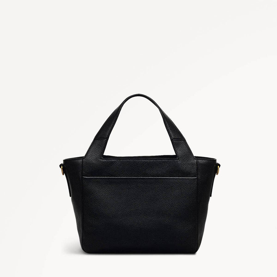 Alpha Road Leather Medium Open Top Grab Bag in Black - 110488