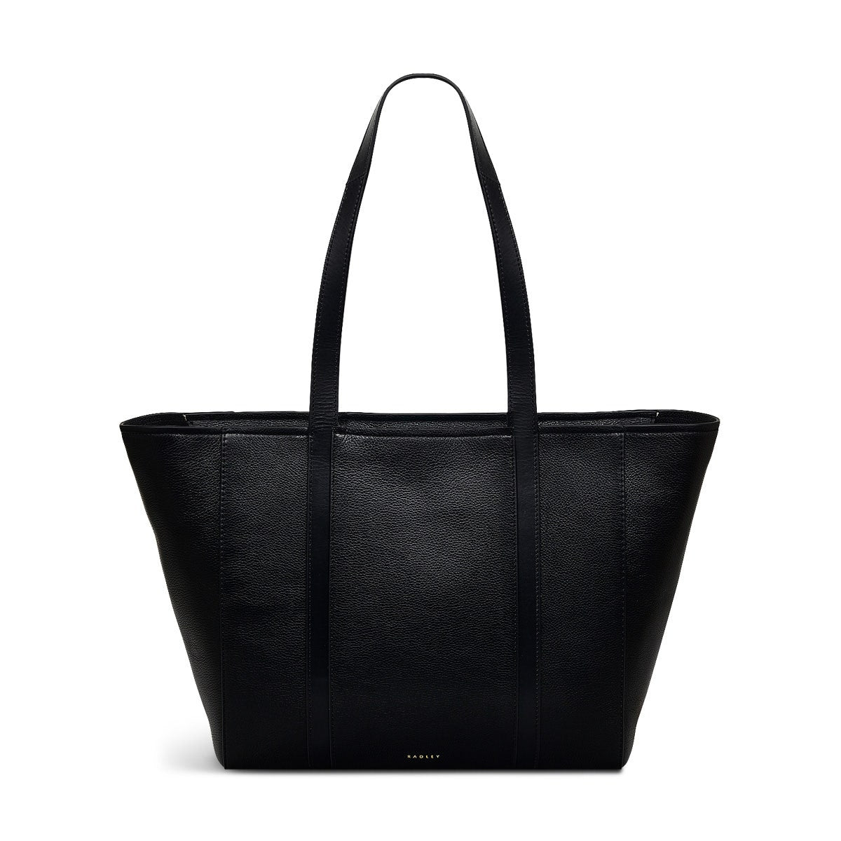 Knightsbridge Road Leather Large Ziptop Tote Bag in Black - 110495