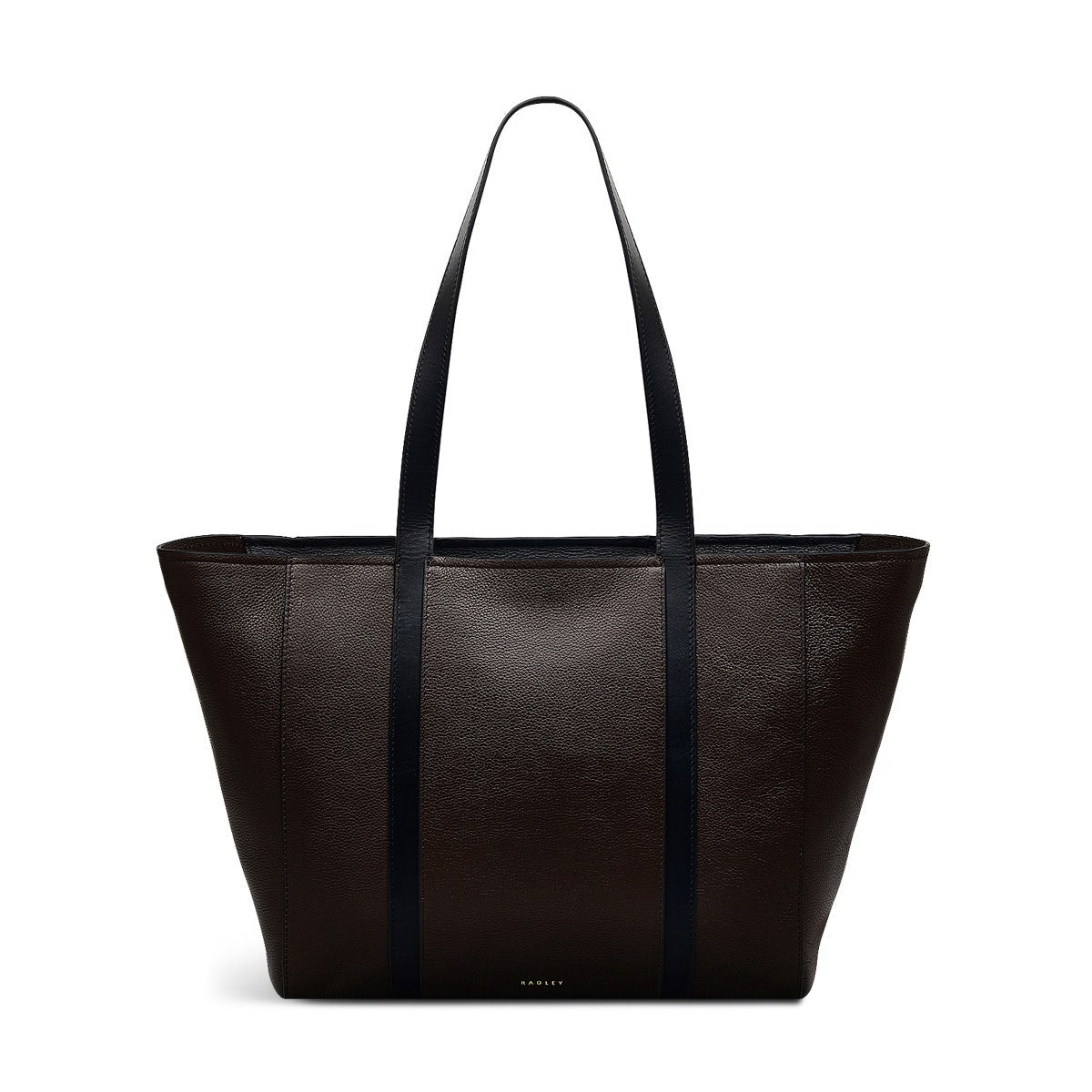 Knightsbridge Road Leather Large Ziptop Tote Bag in Dark Oak - 110497