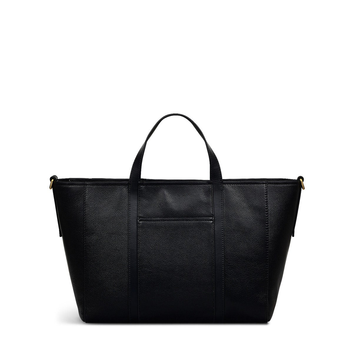 Knightsbridge Road Leather Large Ziptop Grab Bag in Black - 110498