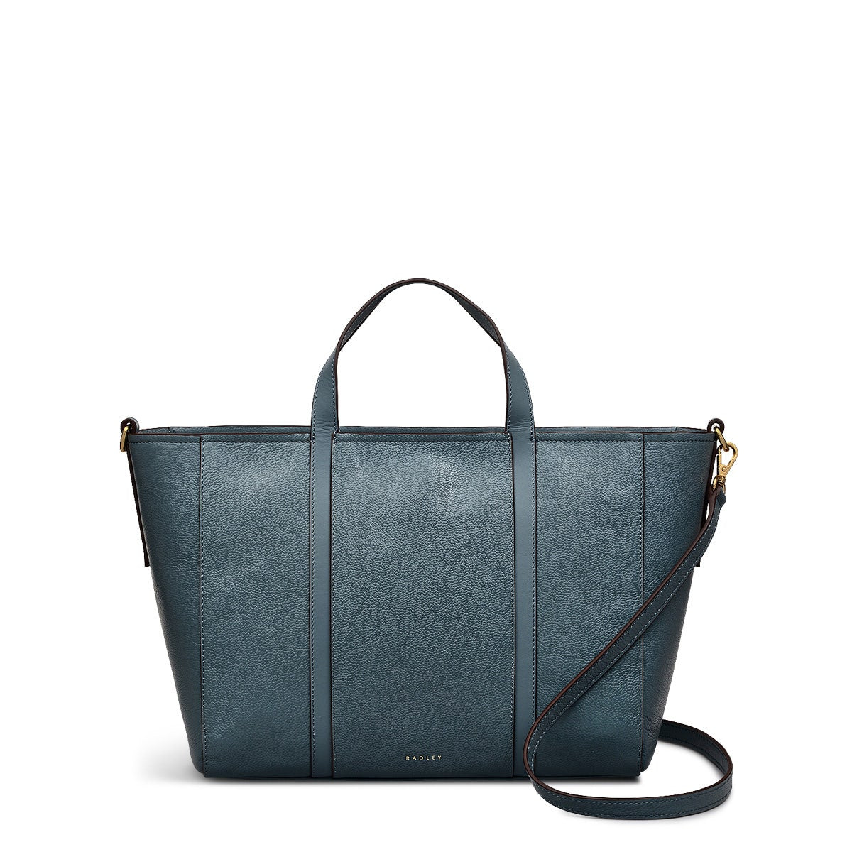 Knightsbridge Road Leather Large Ziptop Grab Bag in Uniform - 110499