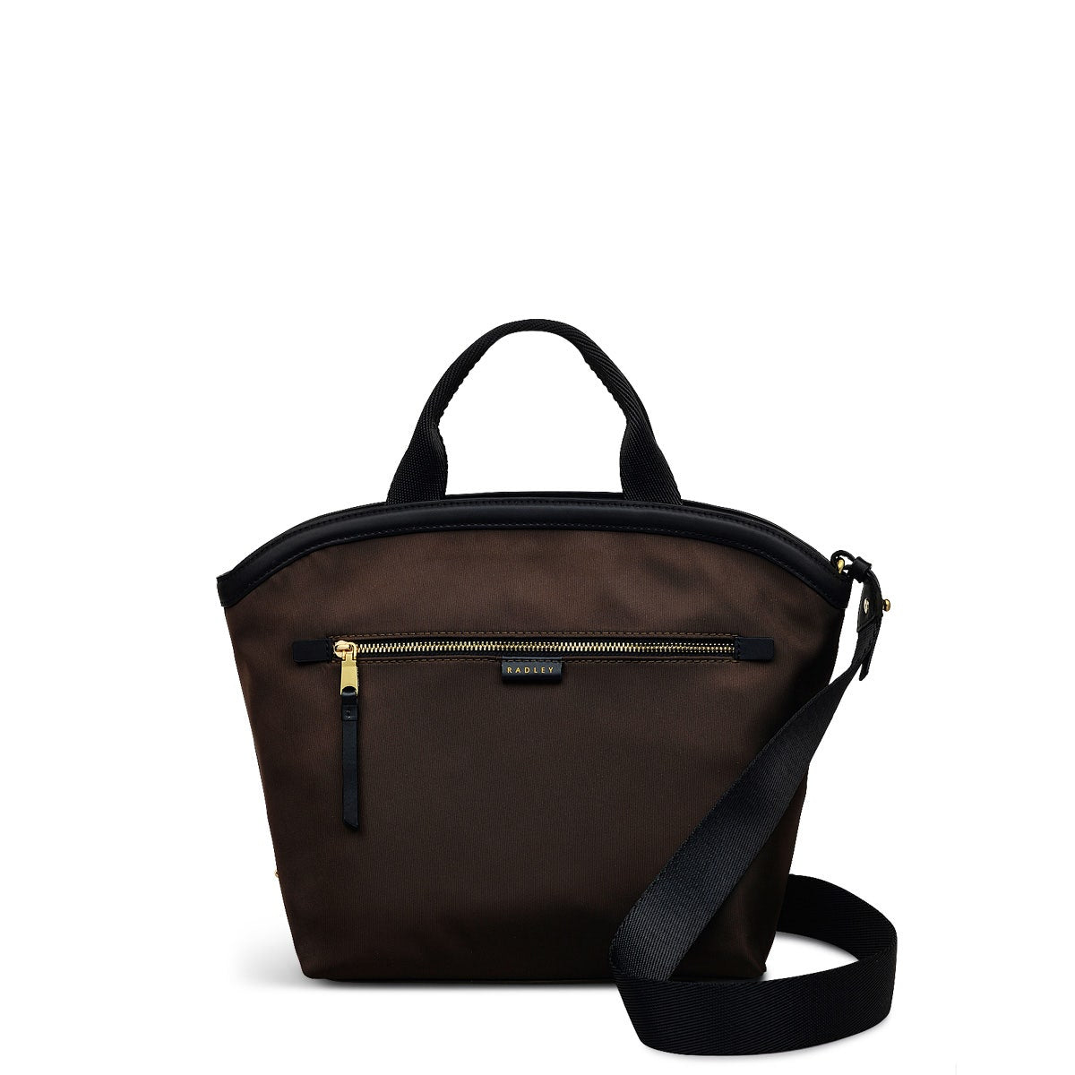 Aldwych Mews Fabric Medium Ziptop Grab Bag in Dark Oak - 110502