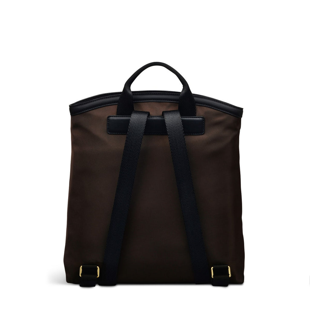 Aldwych Mews Fabric Medium Ziptop Backpack in Dark Oak - 110504