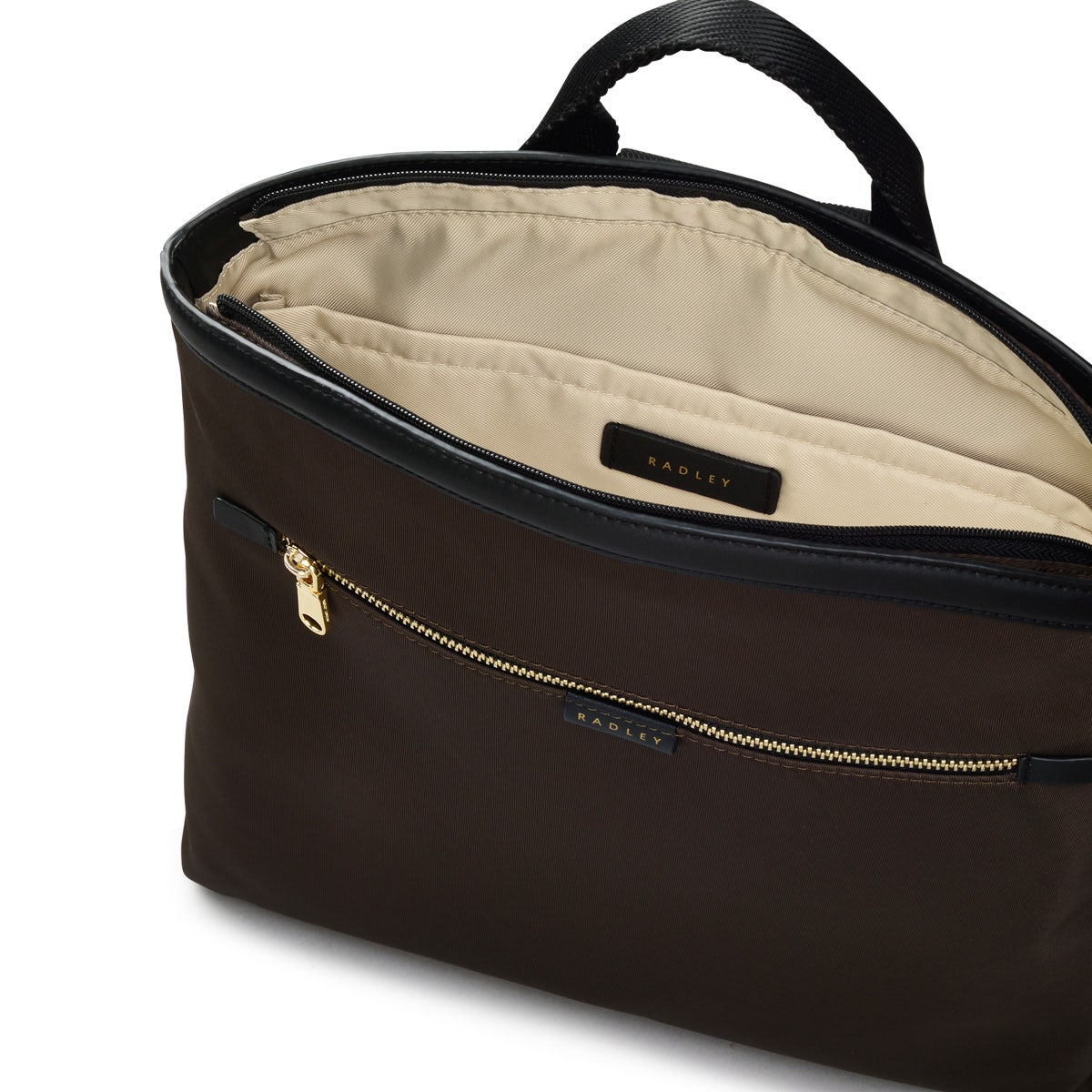 Aldwych Mews Fabric Medium Ziptop Backpack in Dark Oak - 110504