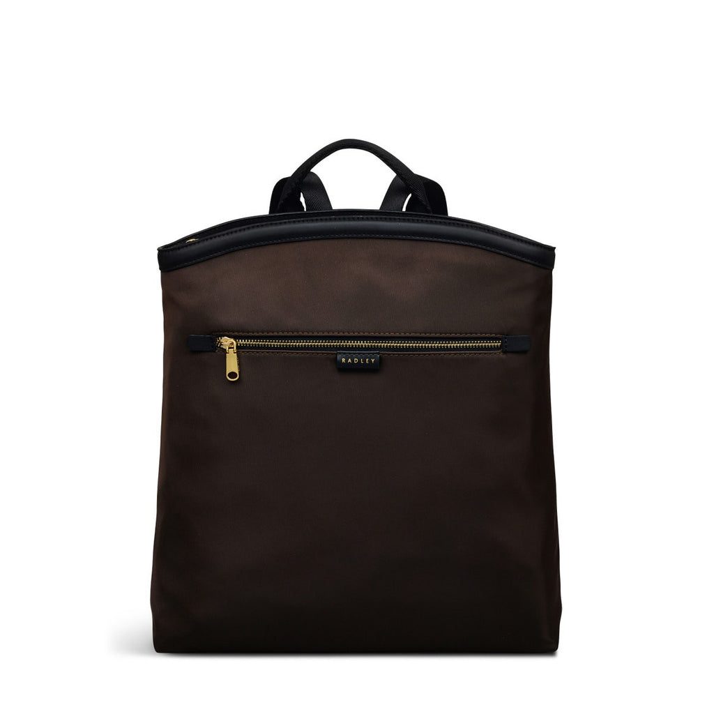 Aldwych Mews Fabric Medium Ziptop Backpack in Dark Oak - 110504