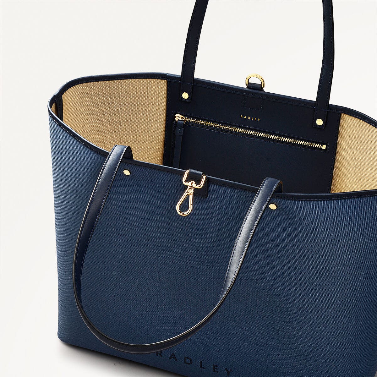 Addison Row Fabric Large Open Top Tote Bag in Uniform - 110505