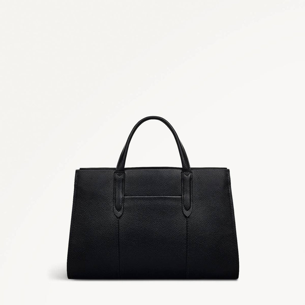 Arlington Court Leather Medium Zip Around Grab Bag in Black - 110509