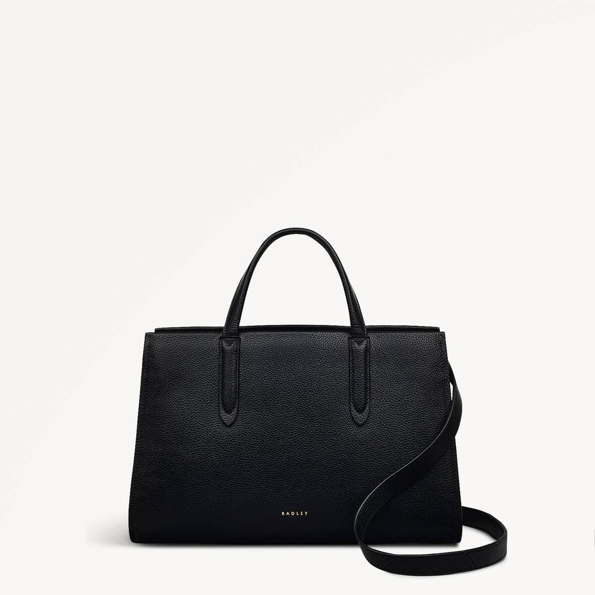 Arlington Court Leather Medium Zip Around Grab Bag in Black - 110509