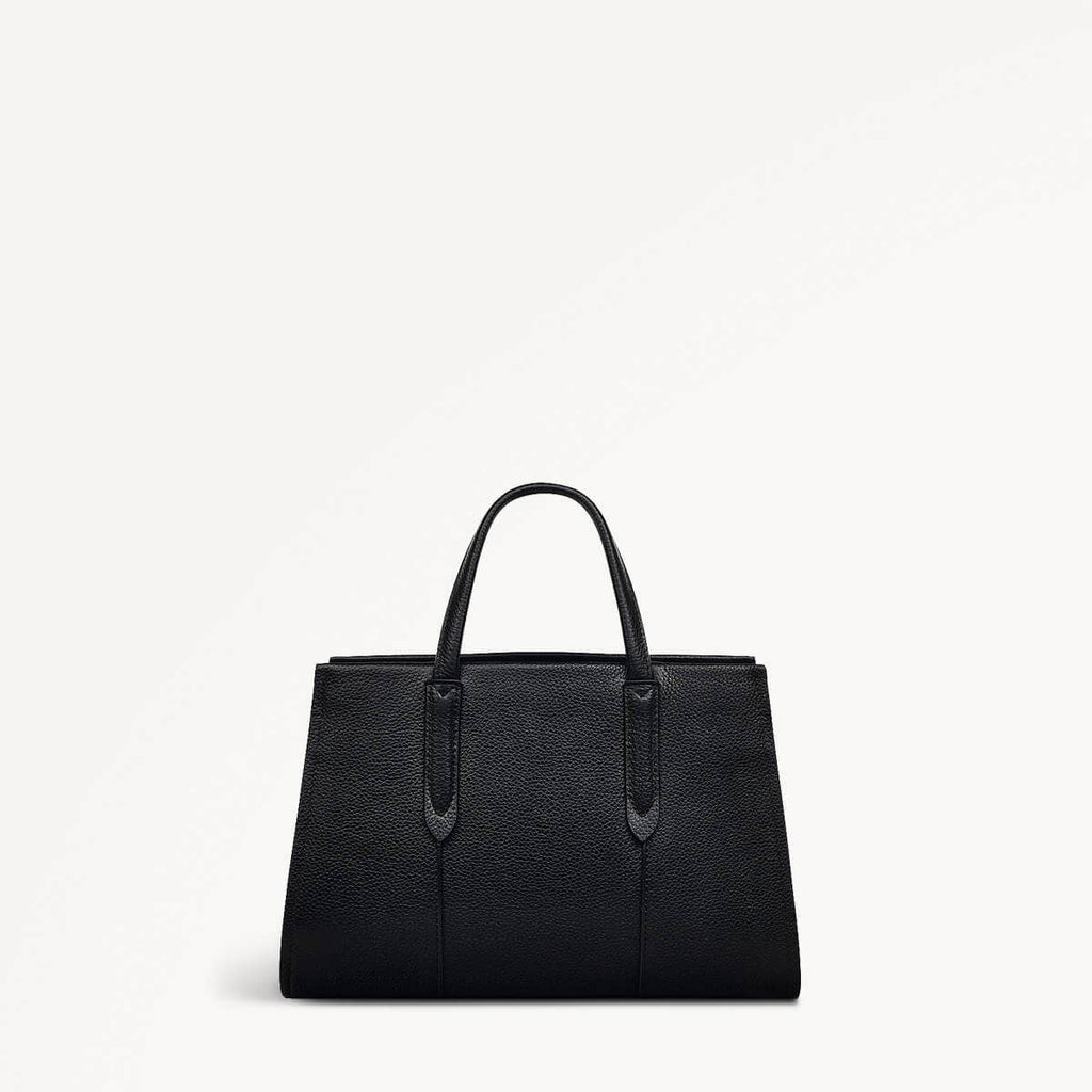 Arlington Court Leather Small Zip Around Grab Bag in Black - 110512