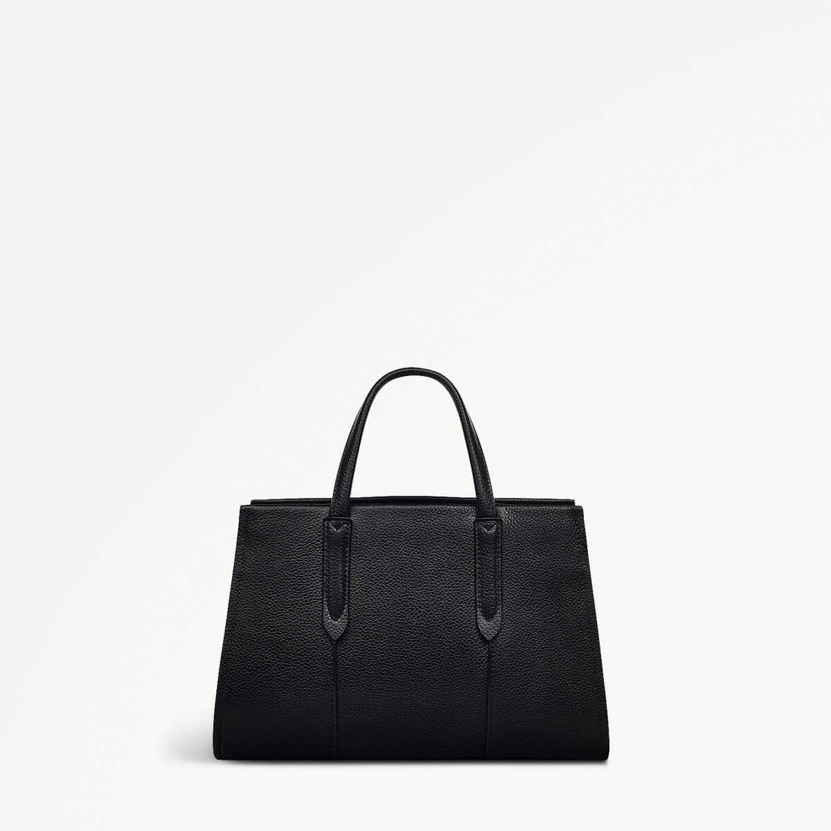 Arlington Court Leather Small Zip Around Grab Bag in Black - 110512
