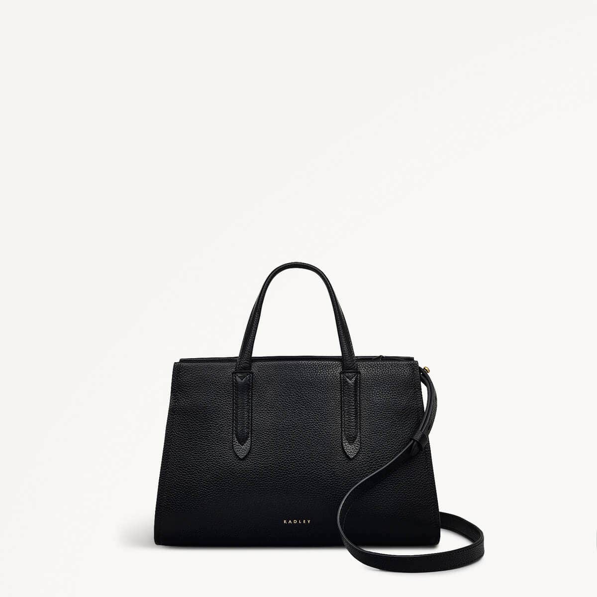 Arlington Court Leather Small Zip Around Grab Bag in Black - 110512