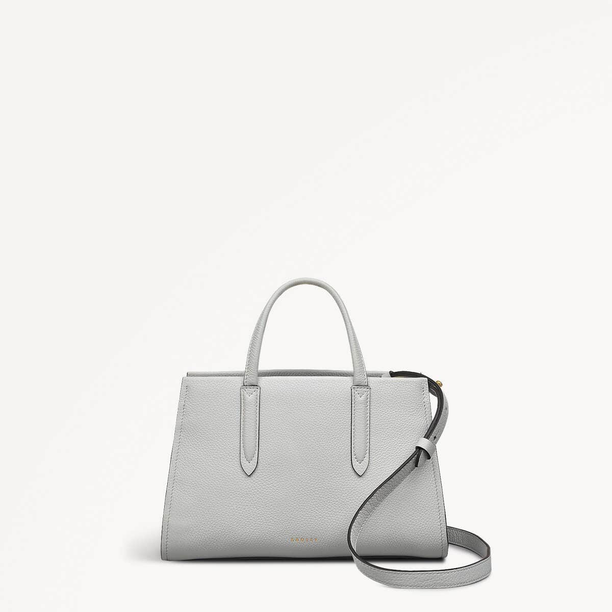 Arlington Court Leather Small Zip Around Grab Bag in Goose Grey - 110514