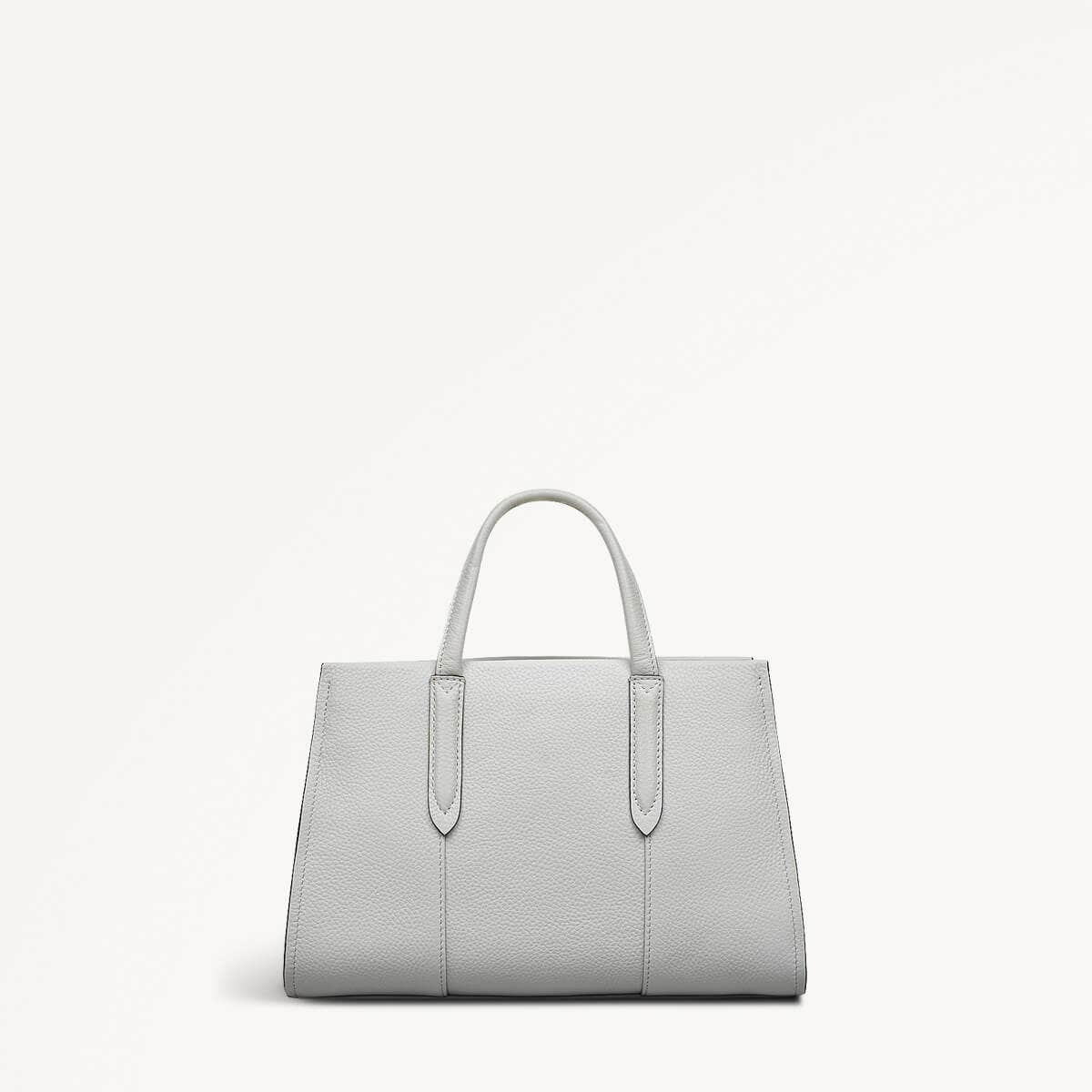 Arlington Court Leather Small Zip Around Grab Bag in Goose Grey - 110514