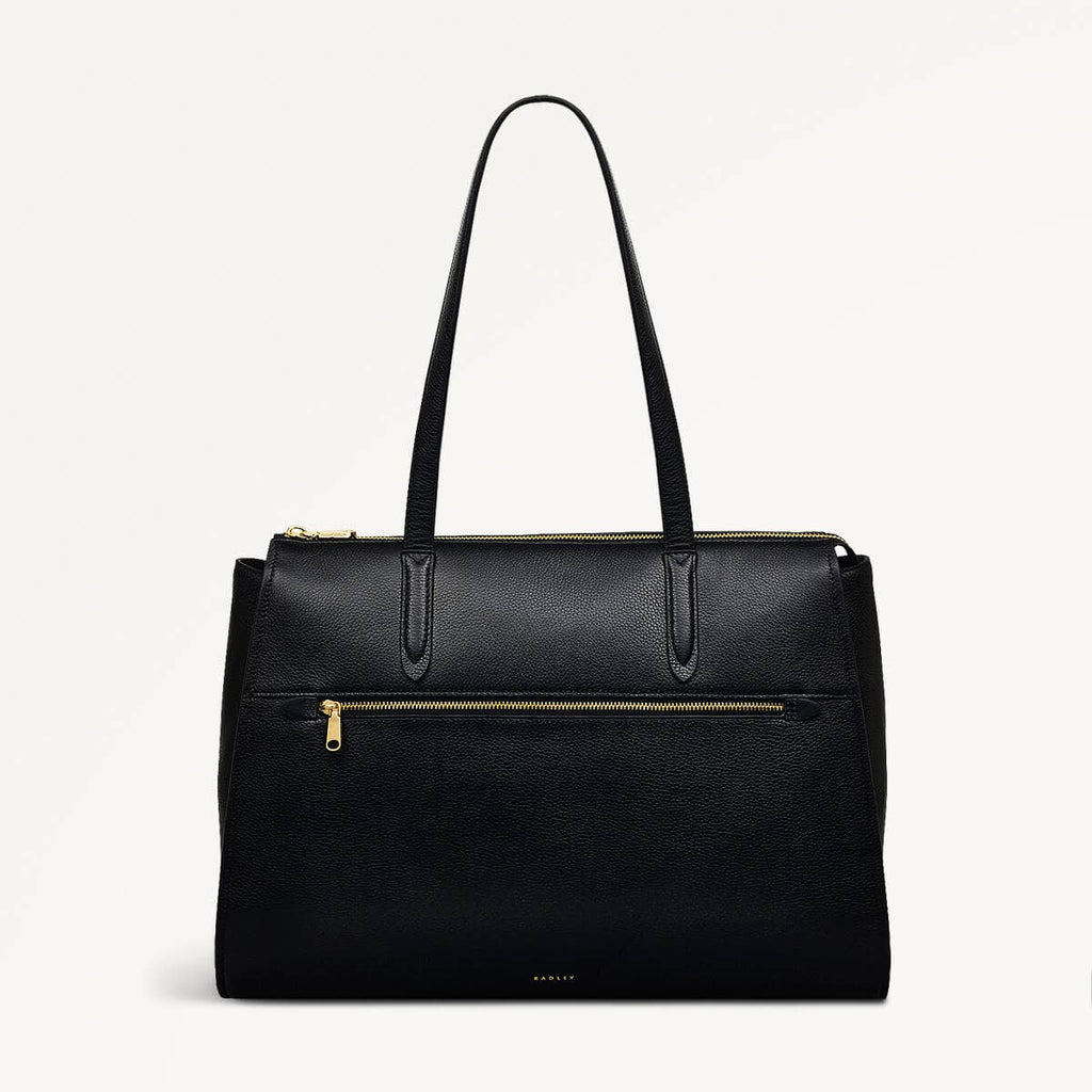 Arlington Court Leather Large Ziptop Workbag Bag in Black - 110516