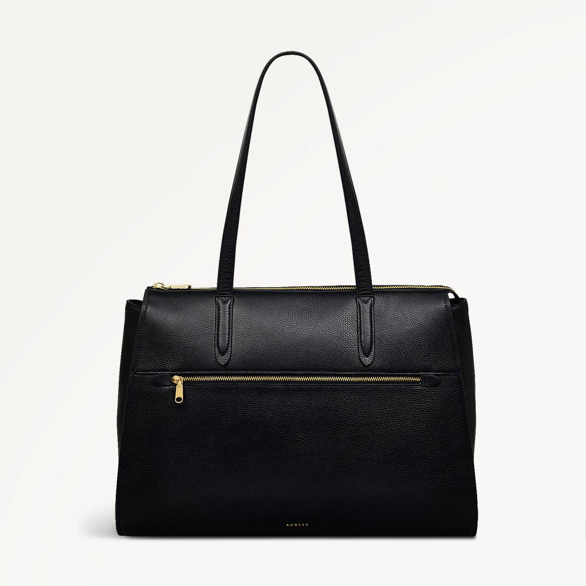 Arlington Court Leather Large Ziptop Workbag Bag in Black - 110516