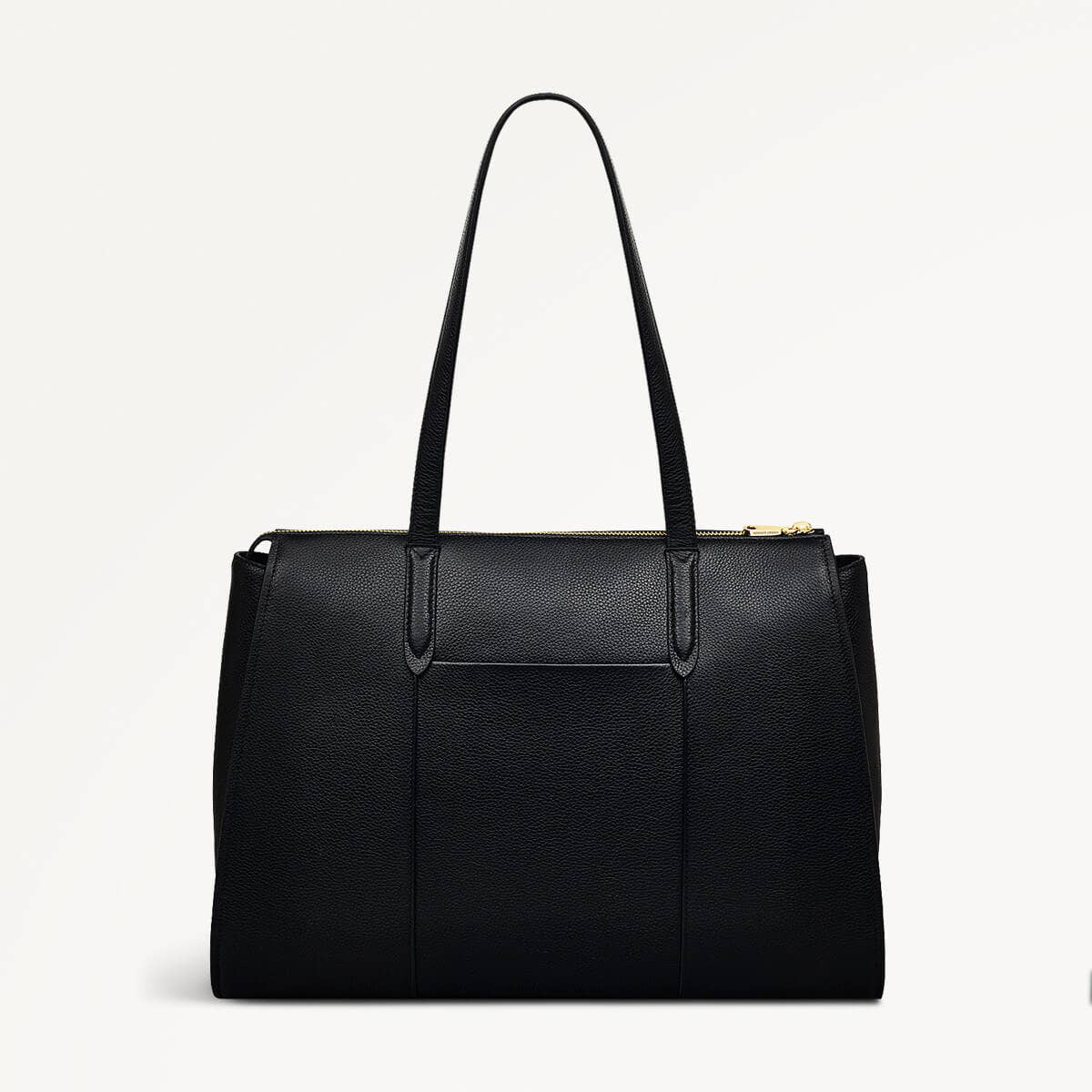 Arlington Court Leather Large Ziptop Workbag Bag in Black - 110516