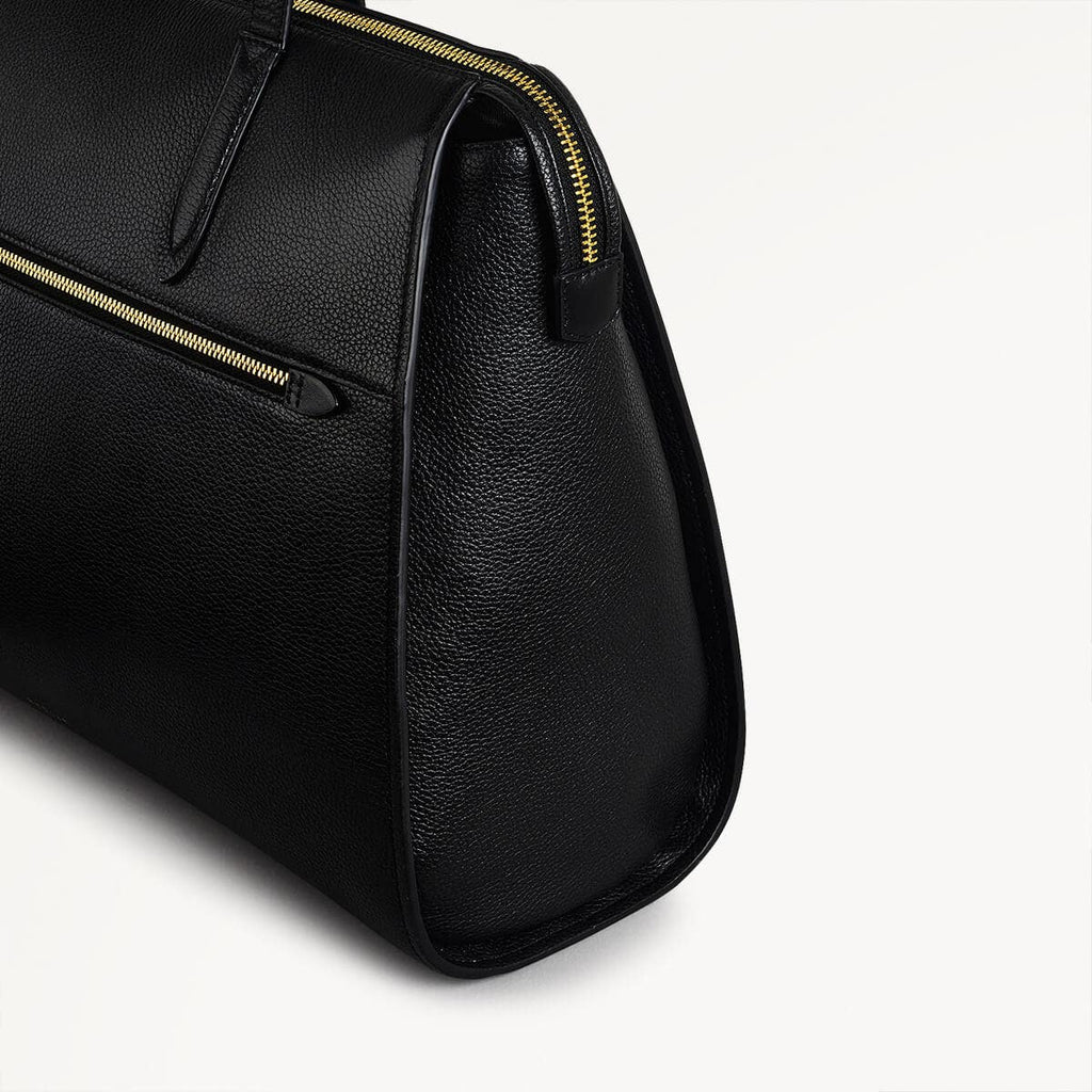 Arlington Court Leather Large Ziptop Workbag Bag in Black - 110516