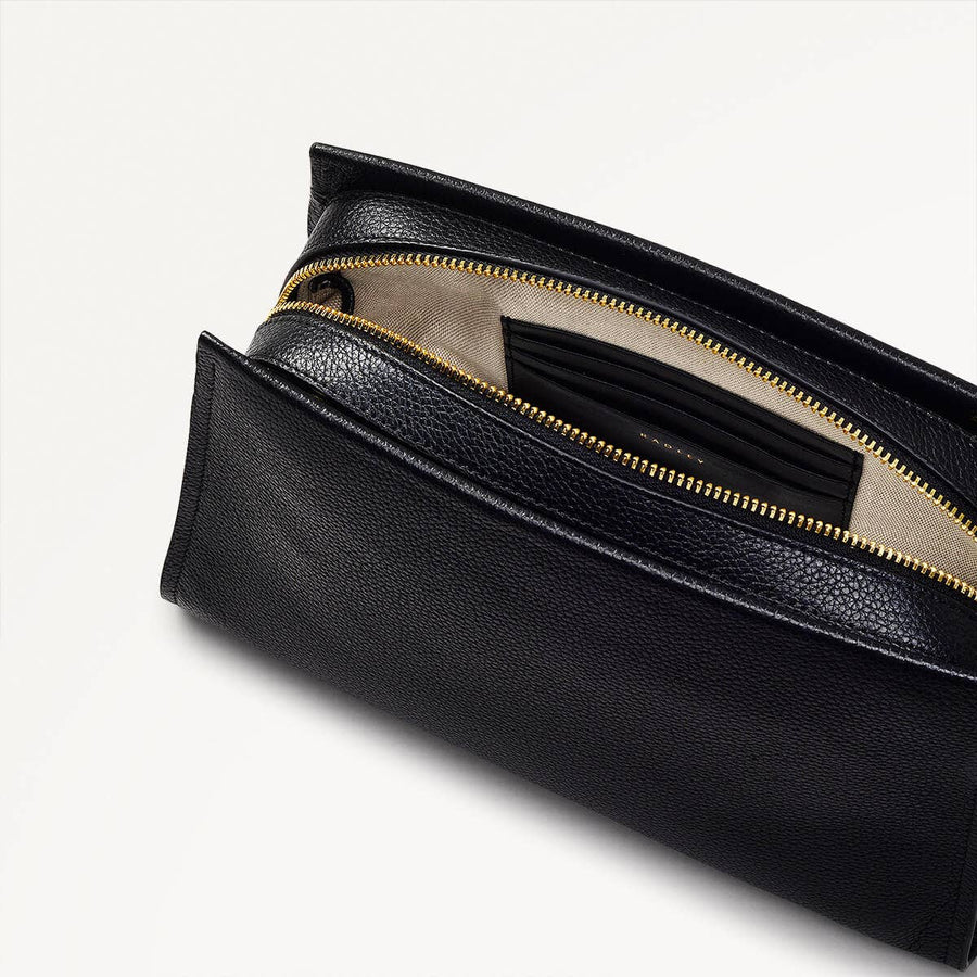 Arlington Court Leather Small Zip Around Crossbody Bag in Black - 110519