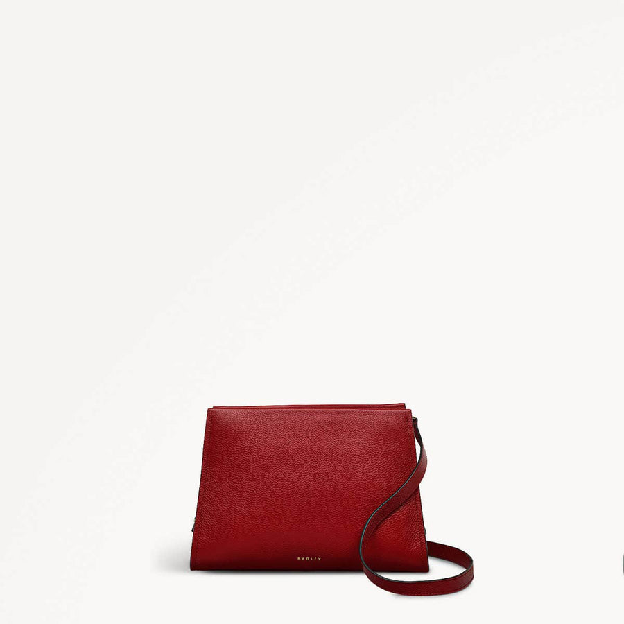 Arlington Court Leather Small Zip Around Crossbody Bag in Poinsettia - 110522