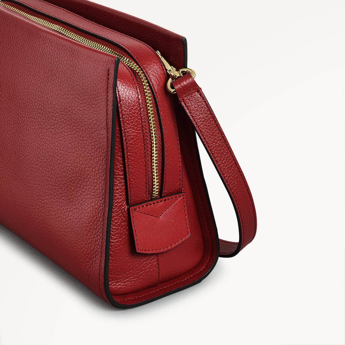 Arlington Court Leather Small Zip Around Crossbody Bag in Poinsettia - 110522
