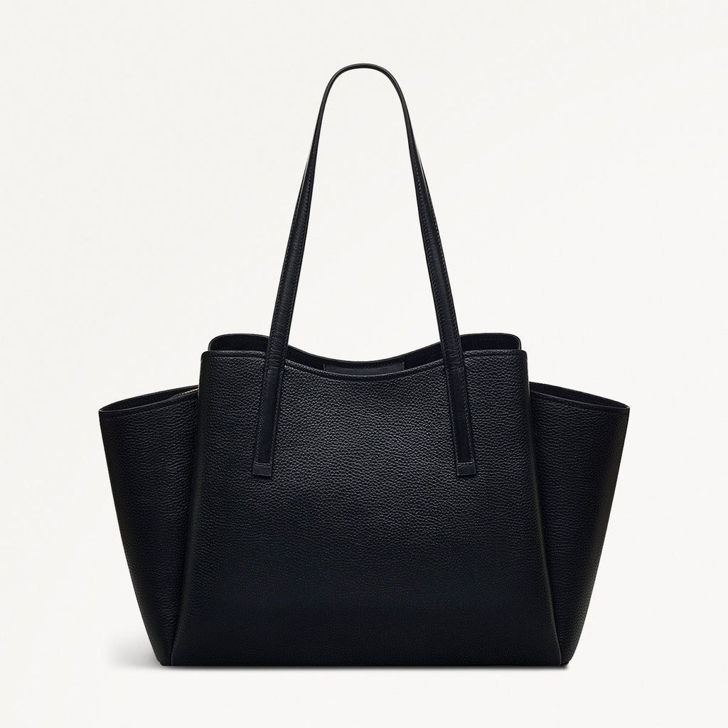 Blake Gardens Leather Large Ziptop Tote Bag in Black - 110523