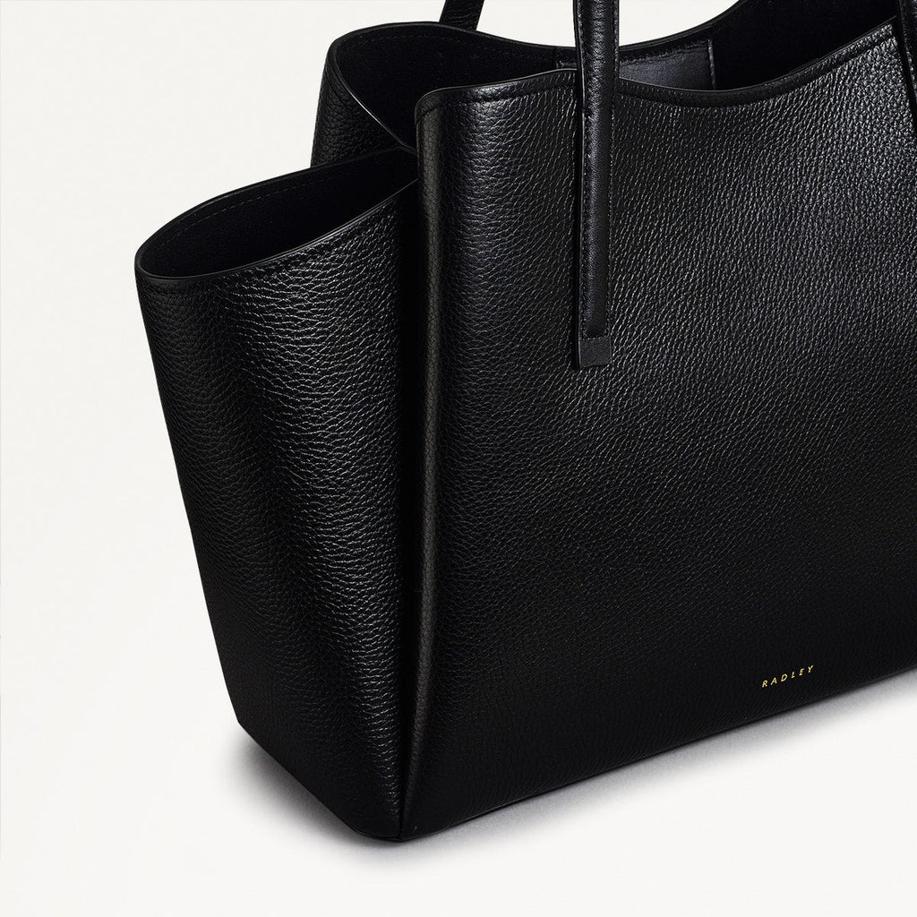 Blake Gardens Leather Large Ziptop Tote Bag in Black - 110523