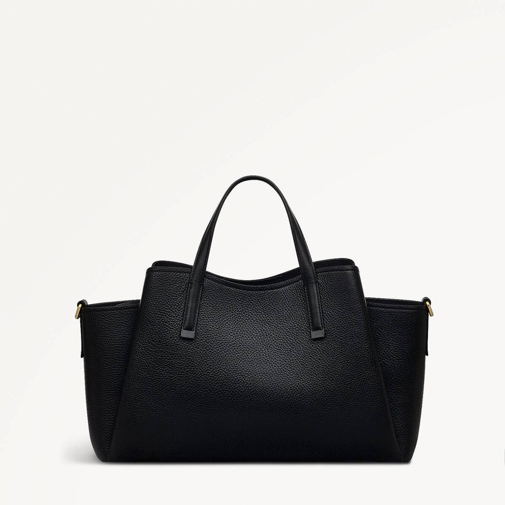 Blake Gardens Leather Large Ziptop Grab Bag in Black - 110526