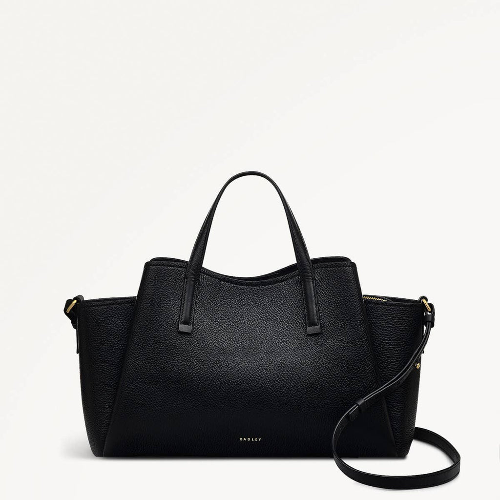 Blake Gardens Leather Large Ziptop Grab Bag in Black - 110526