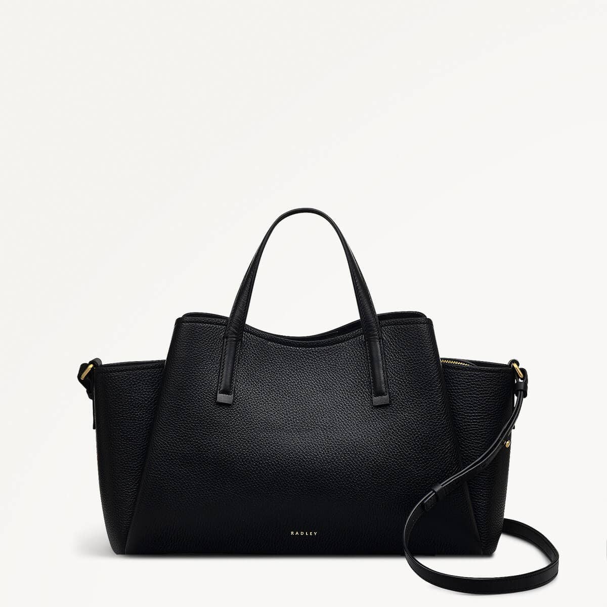 Blake Gardens Leather Large Ziptop Grab Bag in Black - 110526