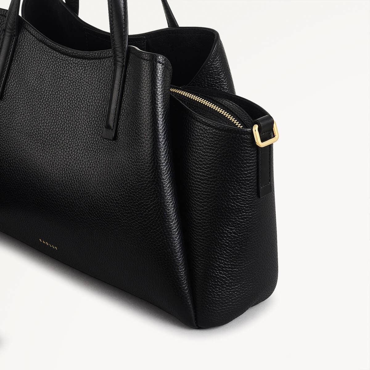 Blake Gardens Leather Large Ziptop Grab Bag in Black - 110526