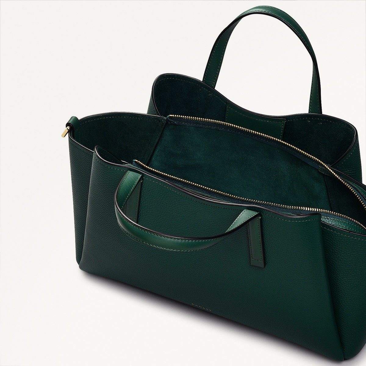 Blake Gardens Leather Large Ziptop Grab Bag in Wellington - 110527